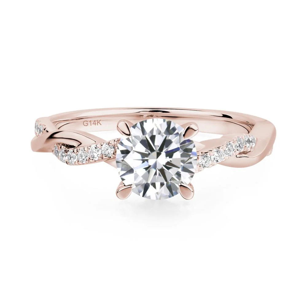 Cubic Zirconia Twisted Engagement Ring - Image 5