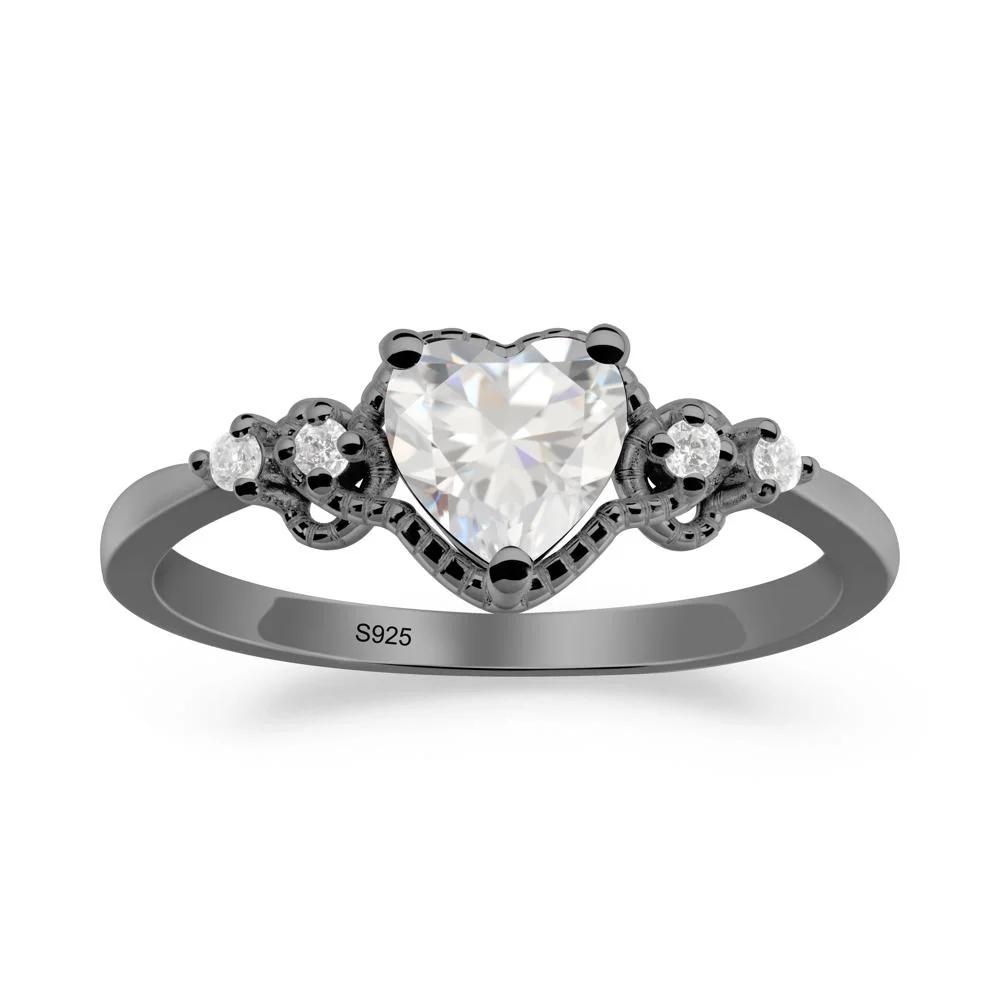 Cubic Zirconia Ring with Milgrain Halo - Image 4