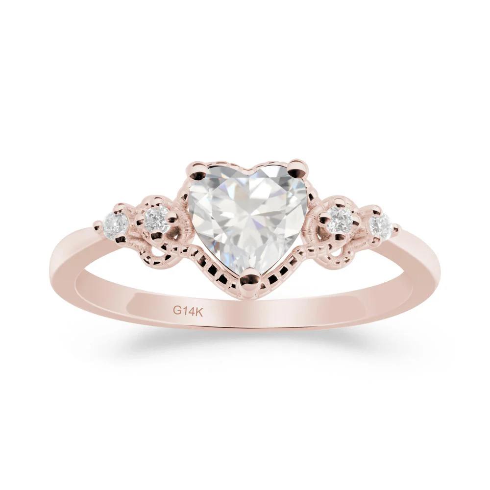 Cubic Zirconia Ring with Milgrain Halo - Image 7