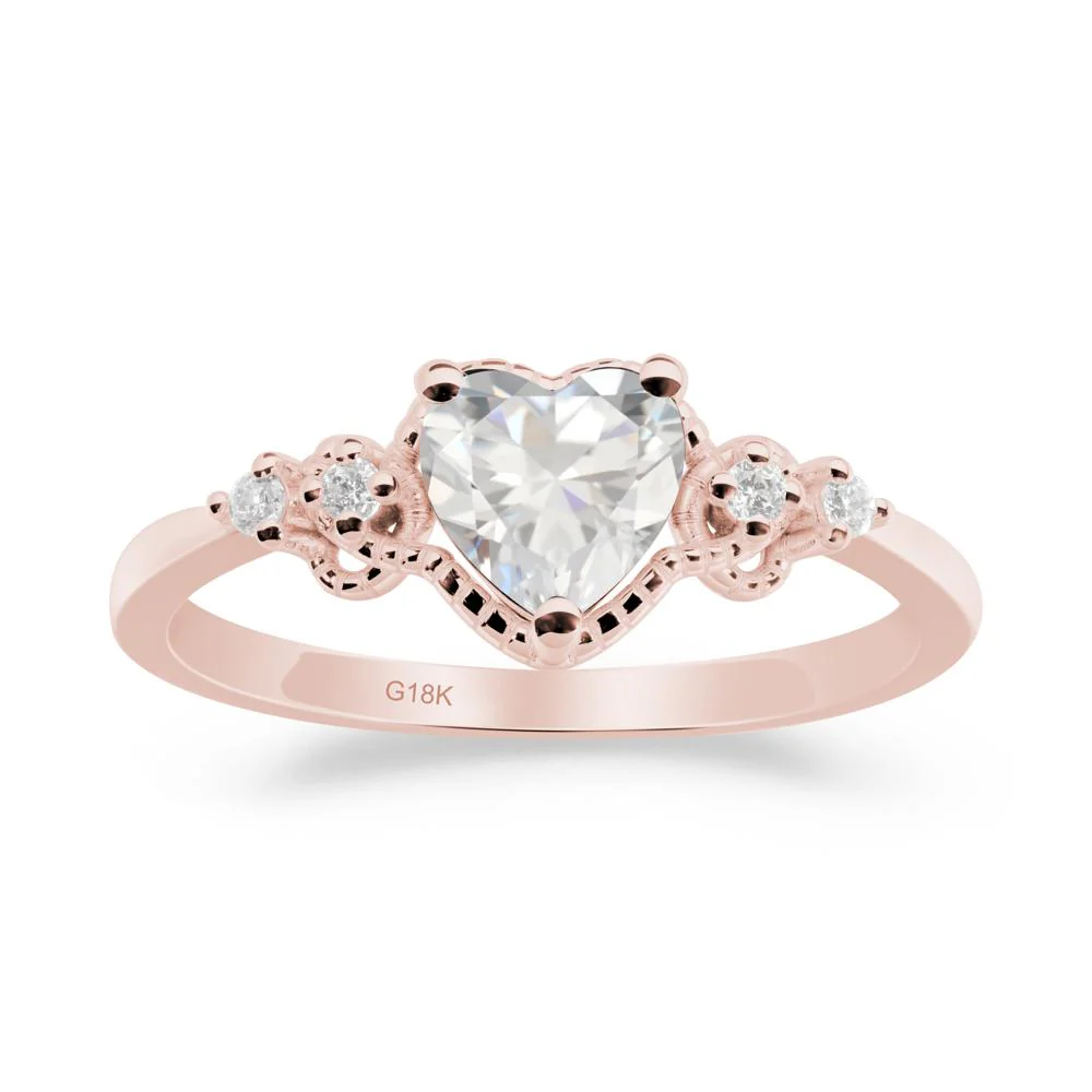 Cubic Zirconia Ring with Milgrain Halo - Image 8