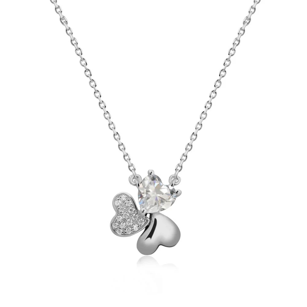 Cubic Zirconia Shamrock Necklace