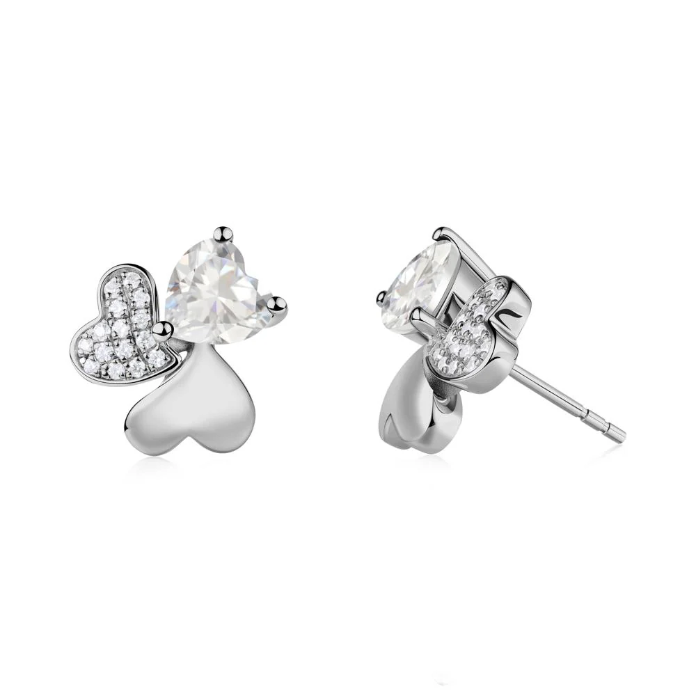 Cubic Zirconia Shamrock Stud Earrings - Image 9