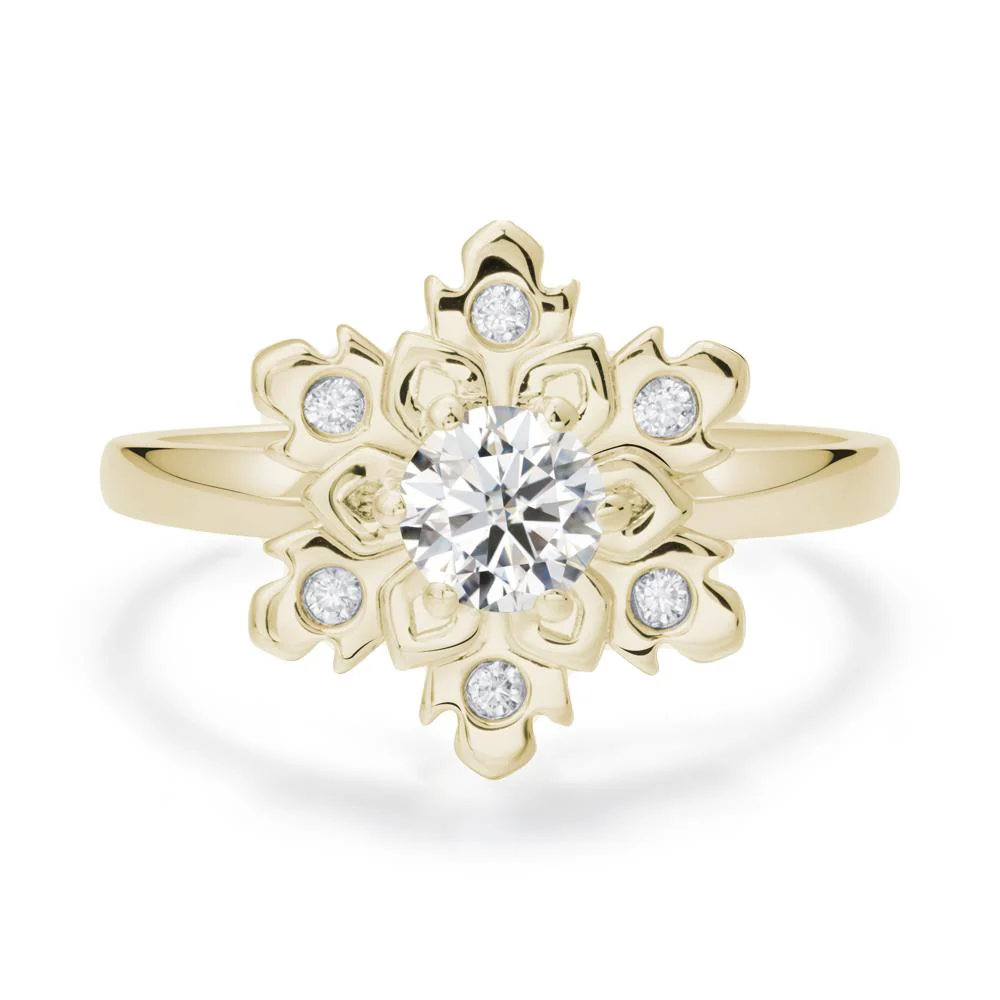 Moissanite Snowflake Engagement Ring