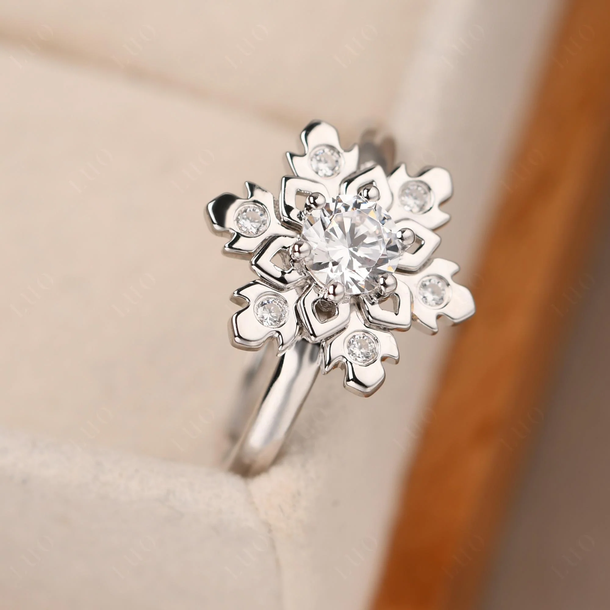 Moissanite Snowflake Engagement Ring - Image 11