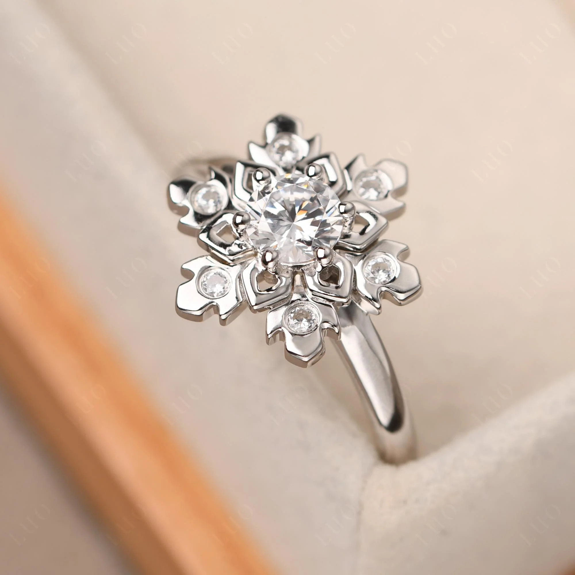 Moissanite Snowflake Engagement Ring - Image 12