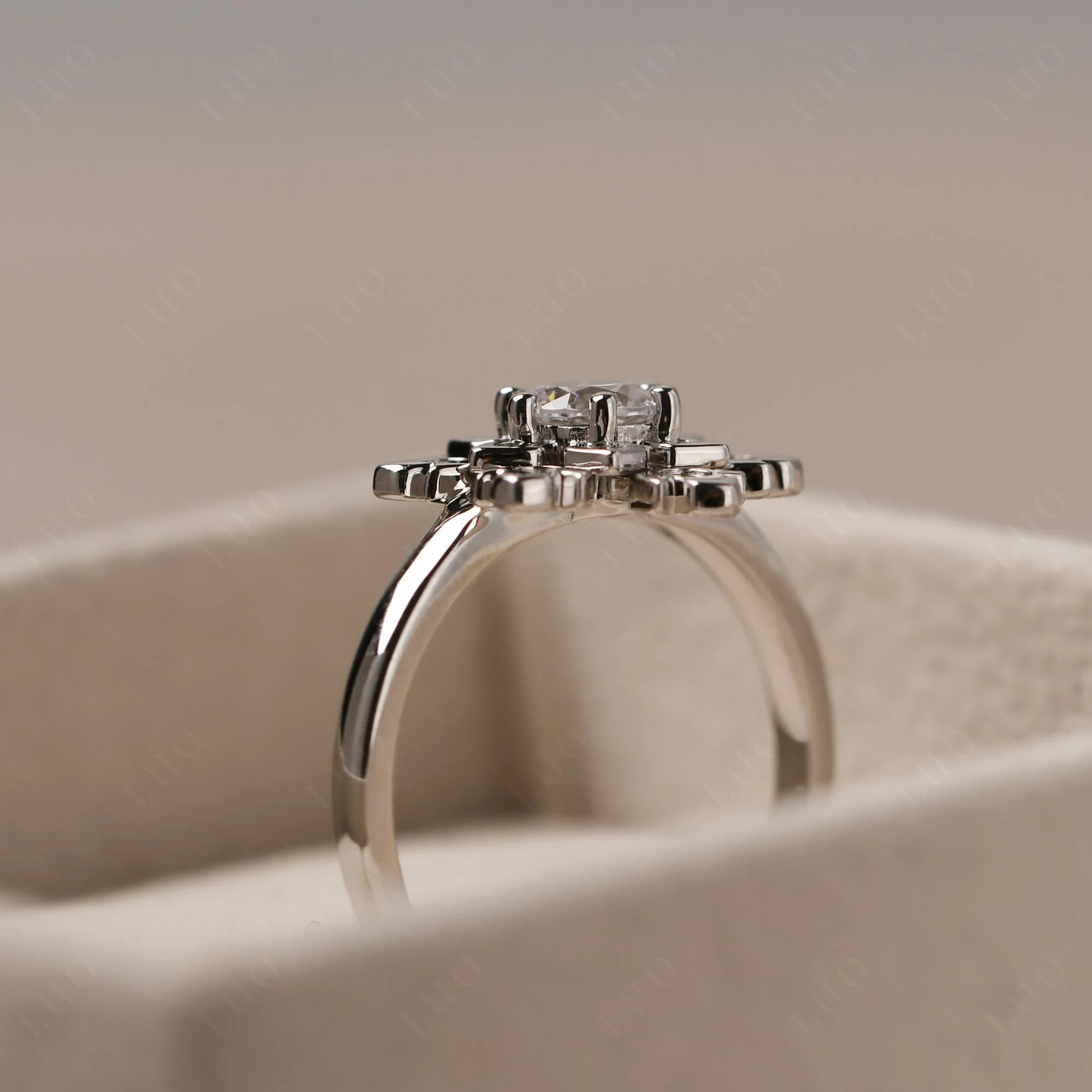 Moissanite Snowflake Engagement Ring - Image 14