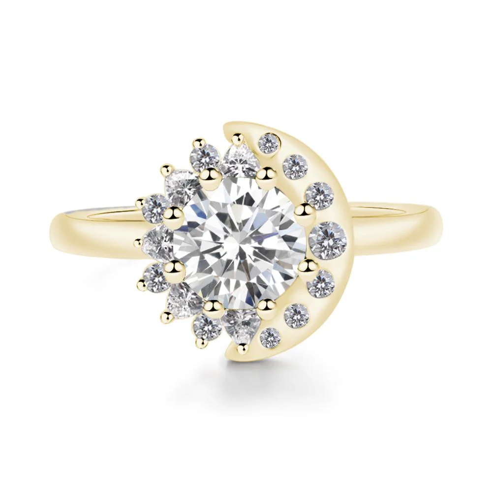 Cubic Zirconia Sun and Moon Ring - Image 6