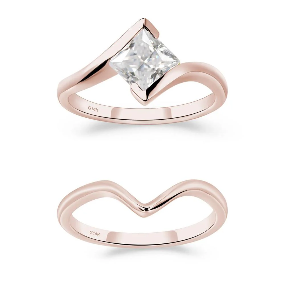 Cubic Zirconia Tension Engagement Ring - Image 11