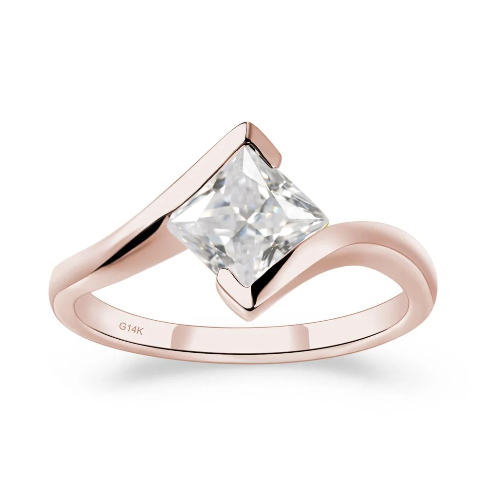 Cubic Zirconia Tension Engagement Ring - Image 2