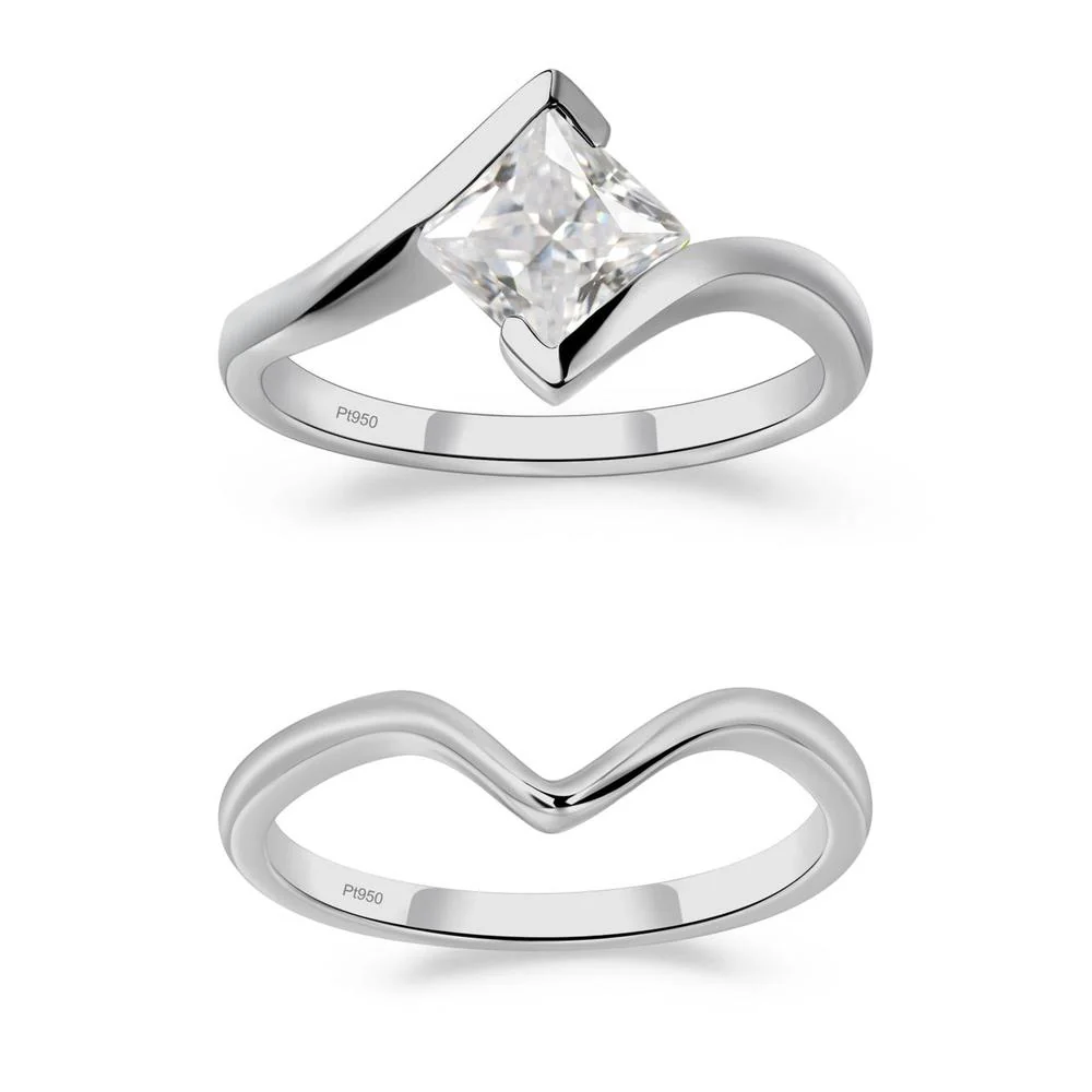 Cubic Zirconia Tension Engagement Ring - Image 25