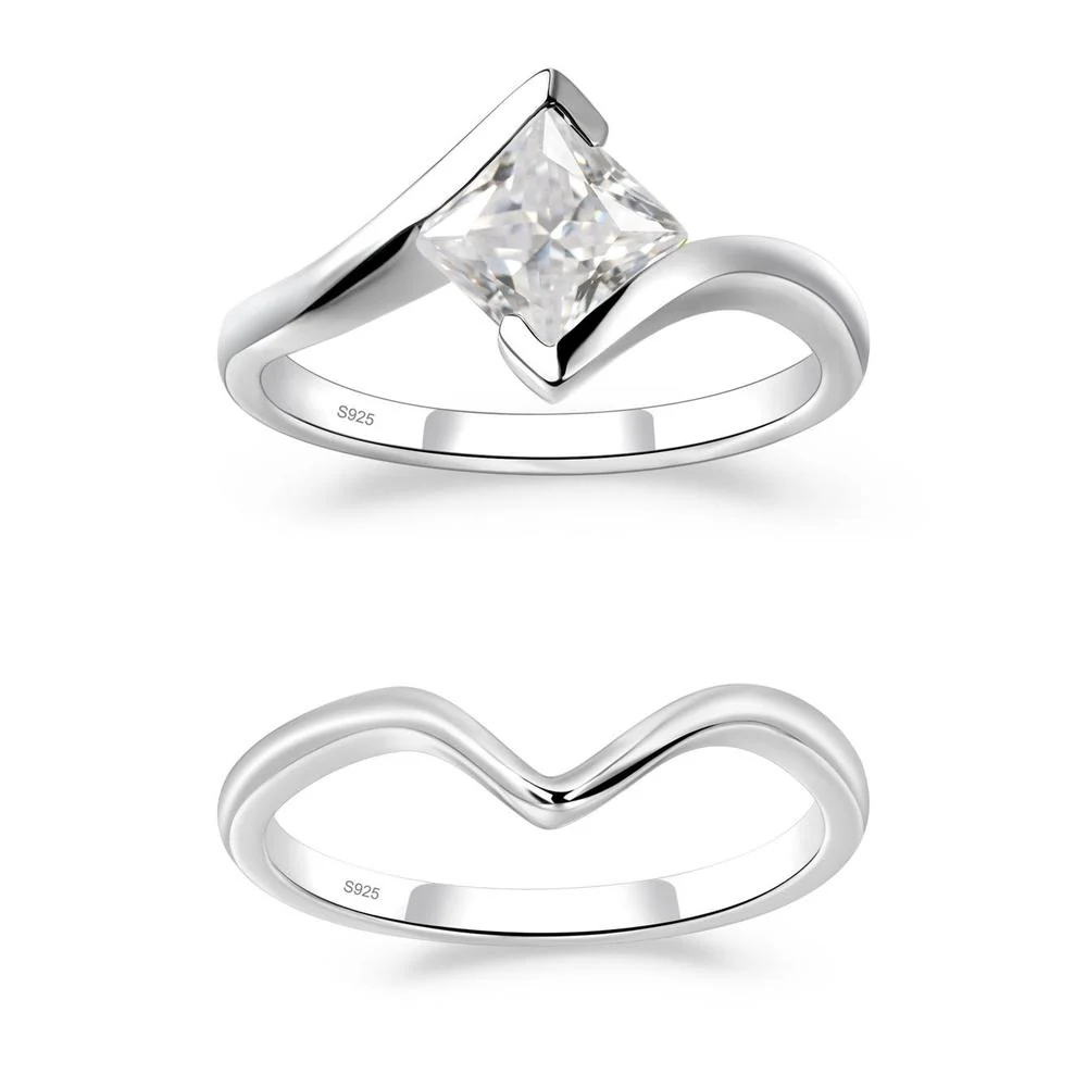 Cubic Zirconia Tension Engagement Ring - Image 27