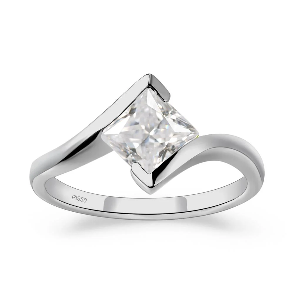 Cubic Zirconia Tension Engagement Ring - Image 8