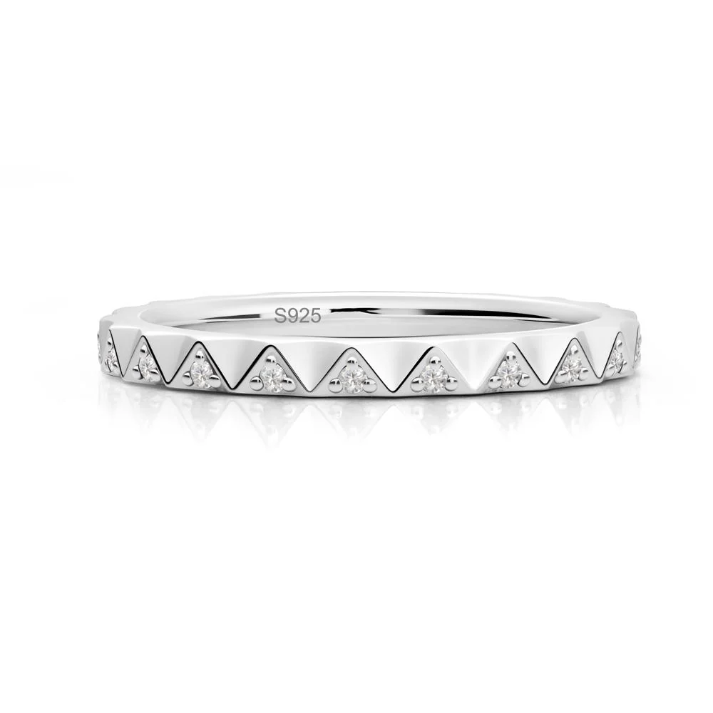 Cubic Zirconia Triangle Eternity Band Ring