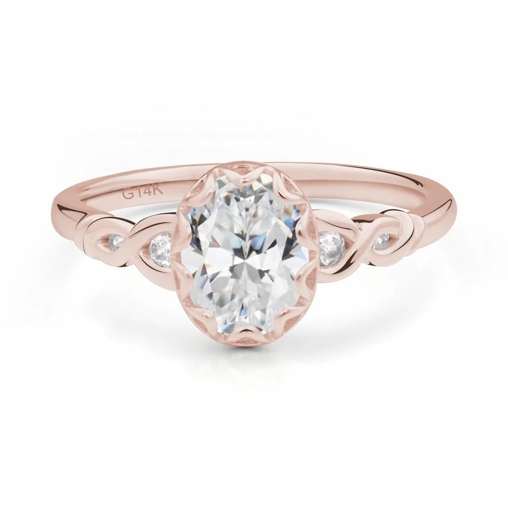 Cubic Zirconia Vintage Oval Engagement Ring - Image 2