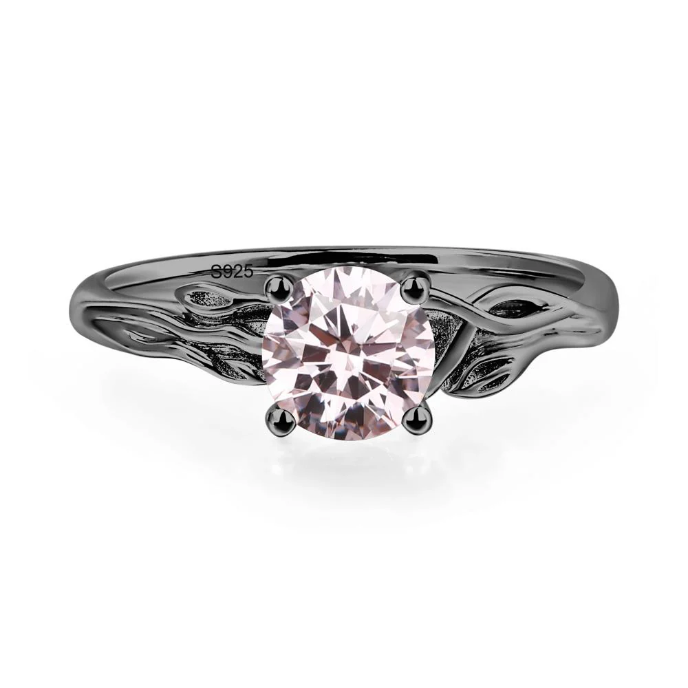 Petite Pink Cubic Zirconia Leaf Ring