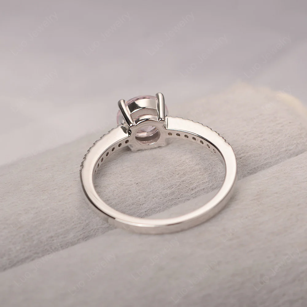 Simple Round Pink Cubic Zirconia Ring - Image 4
