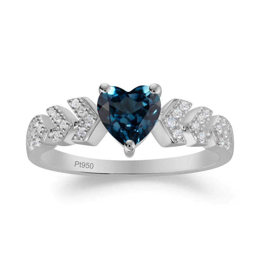 Cupid Arrow Heart London Blue Topaz Promise Ring