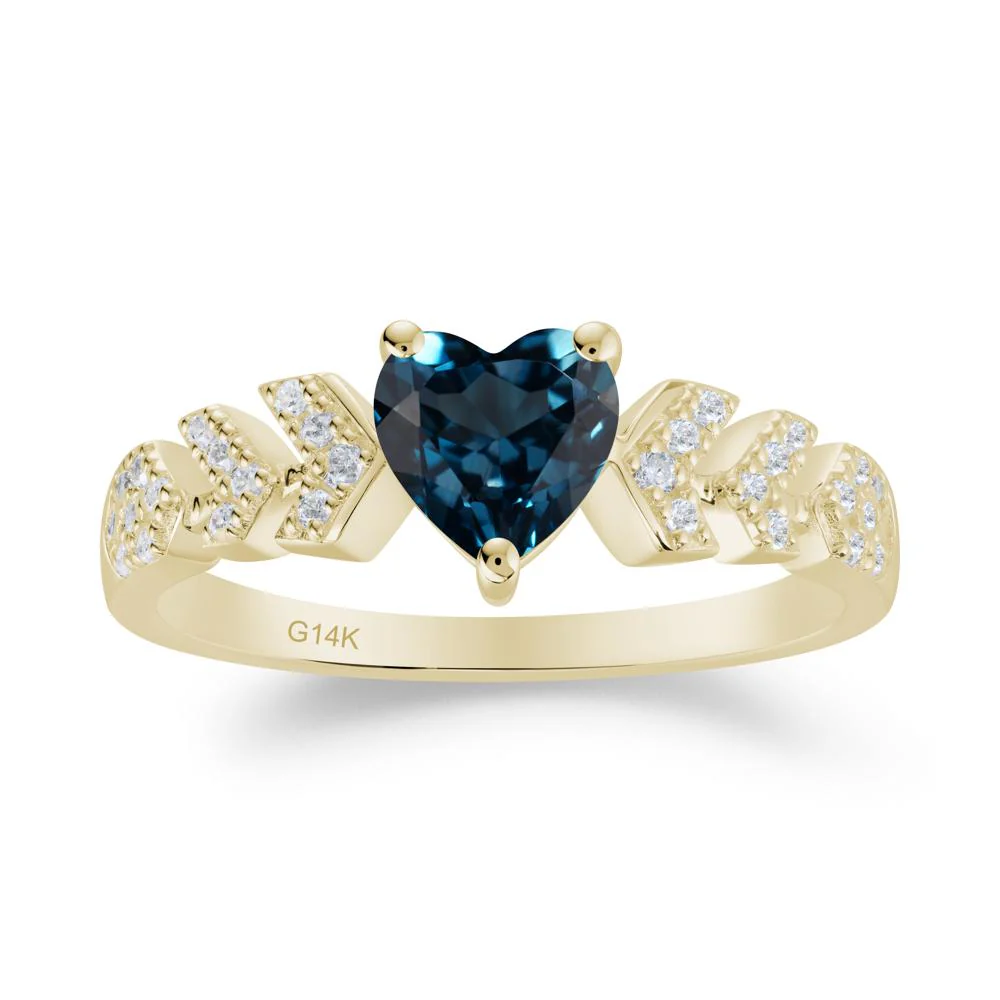 Cupid Arrow Heart London Blue Topaz Promise Ring - Image 3