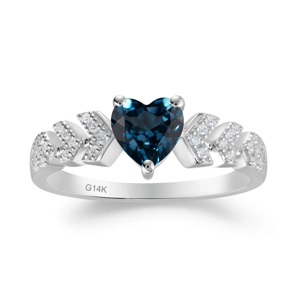 Cupid Arrow Heart London Blue Topaz Promise Ring - Image 5