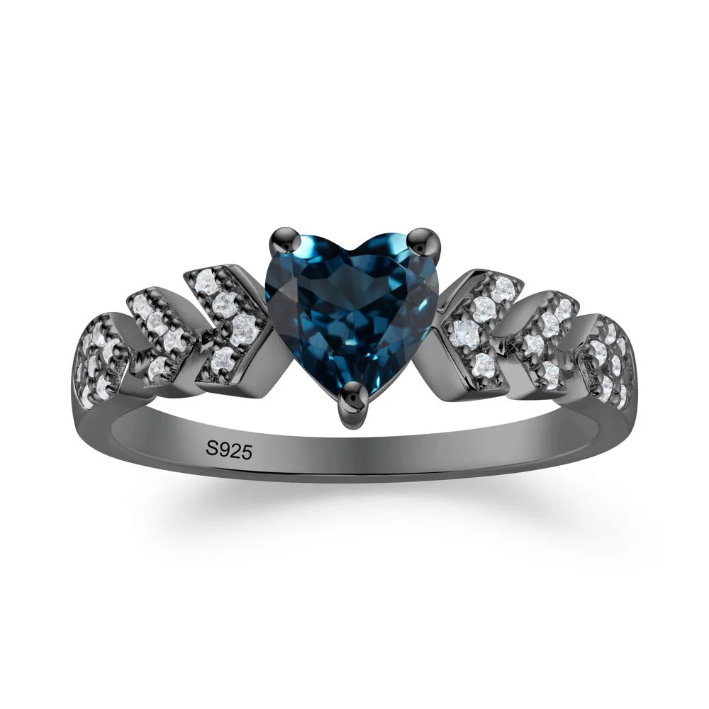 Cupid Arrow Heart London Blue Topaz Promise Ring - Image 7
