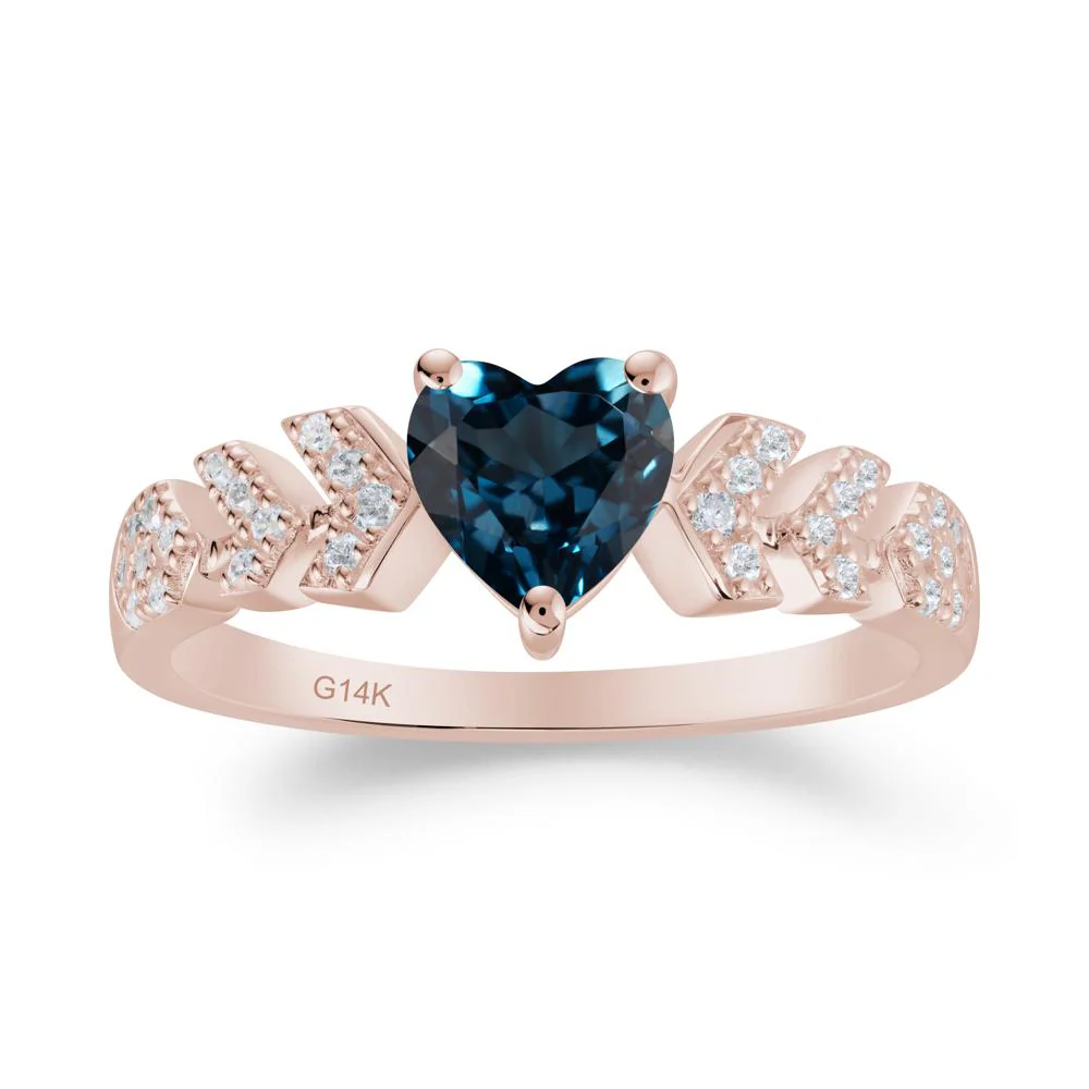 Cupid Arrow Heart London Blue Topaz Promise Ring - Image 8