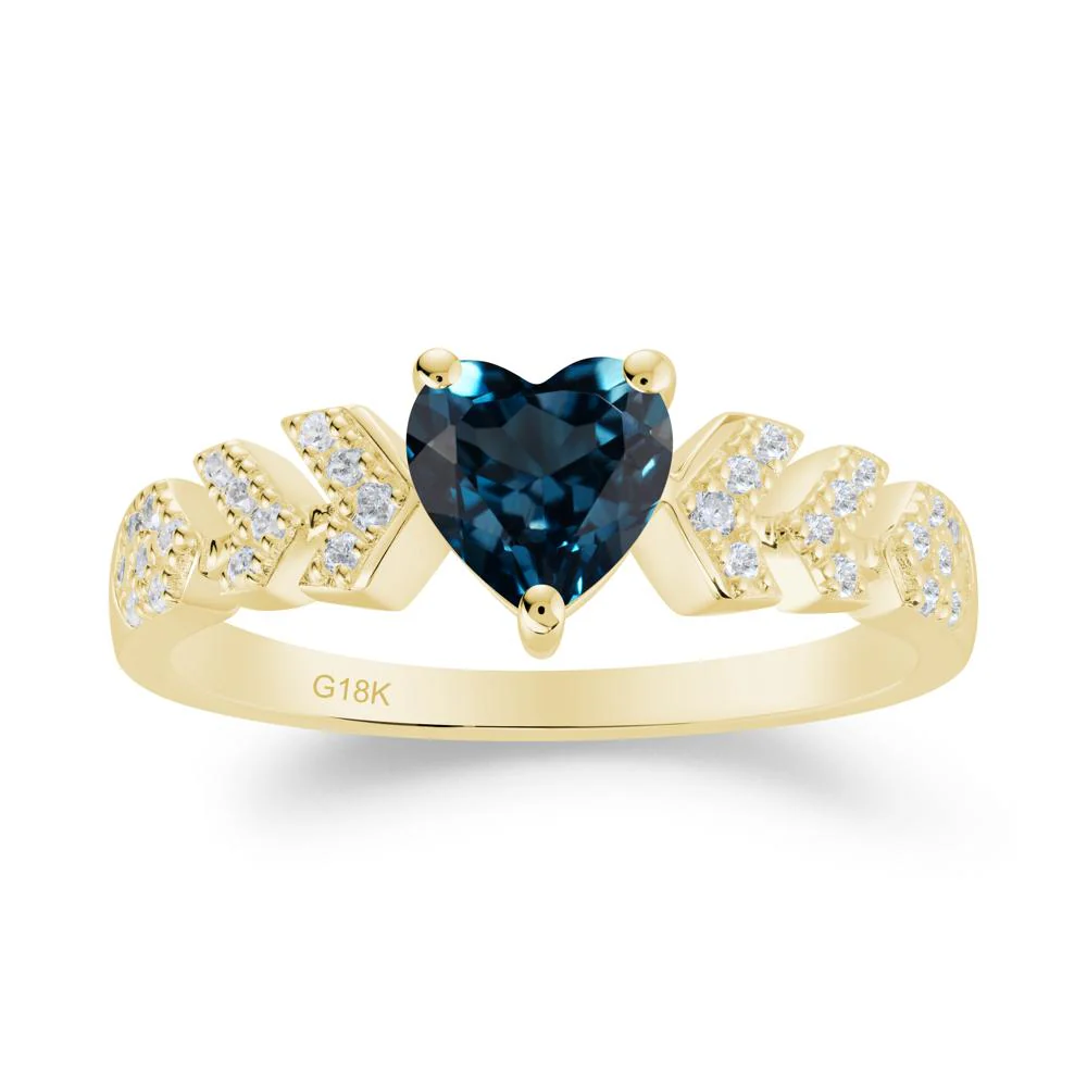 Cupid Arrow Heart London Blue Topaz Promise Ring - Image 9