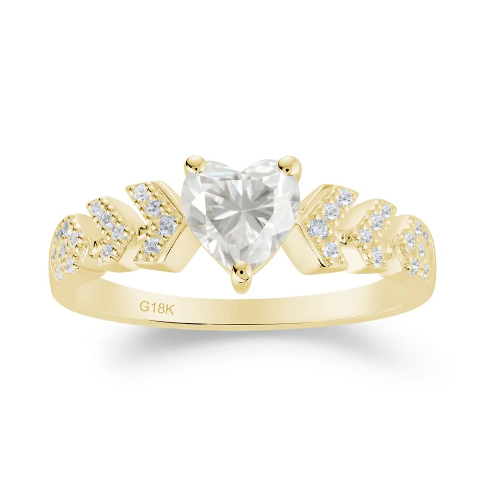 Cupid Arrow Heart Moissanite Promise Ring - Image 5
