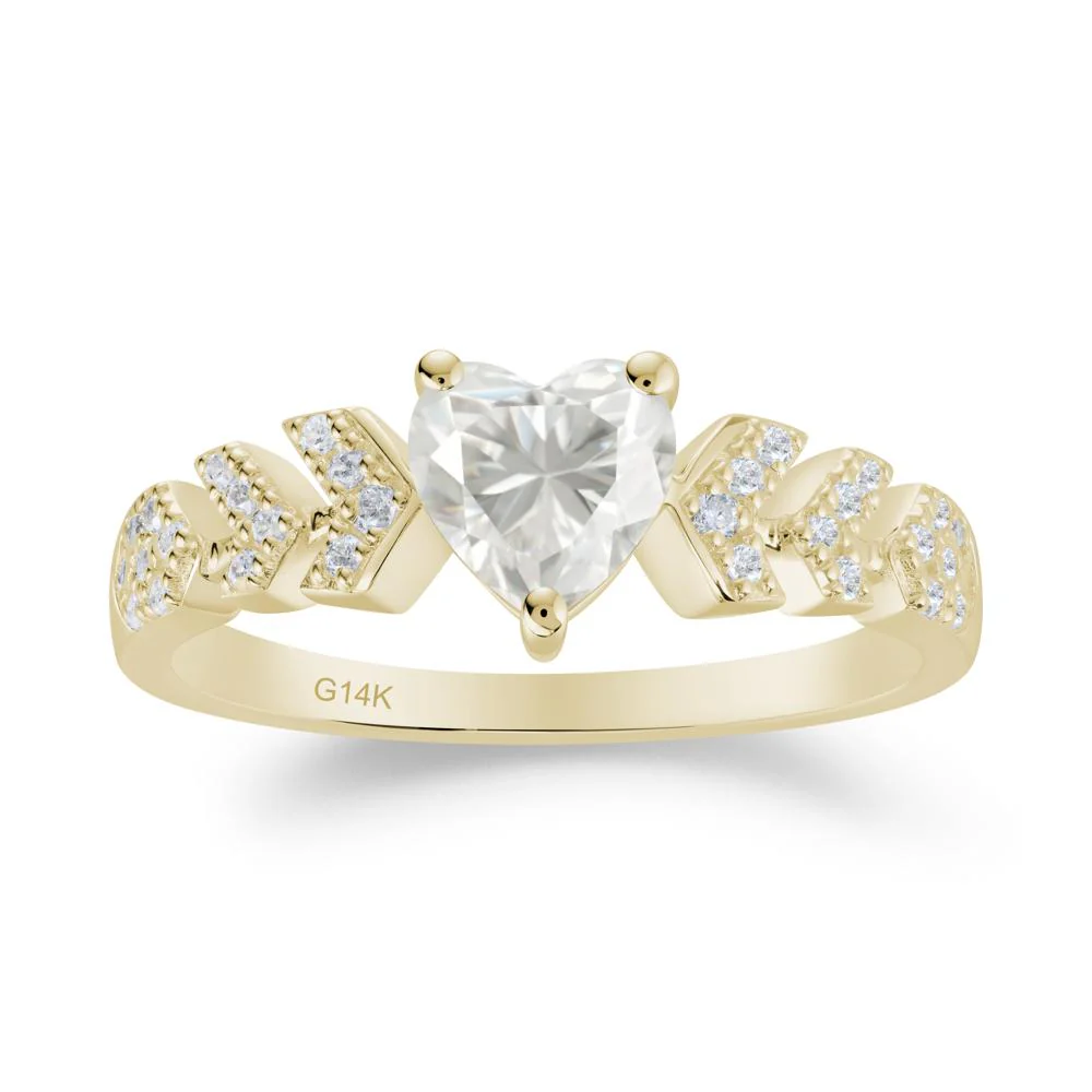 Cupid Arrow Heart Moissanite Promise Ring - Image 7