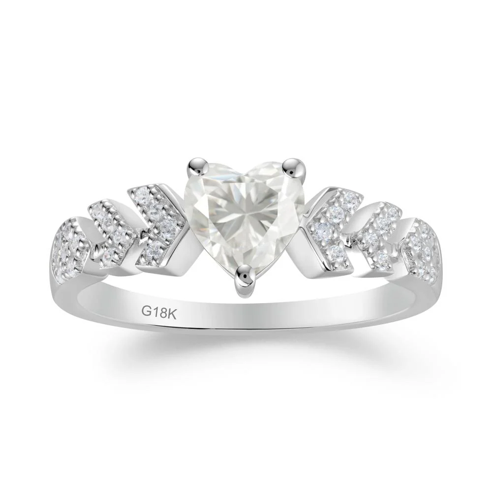 Cupid Arrow Heart Moissanite Promise Ring - Image 9
