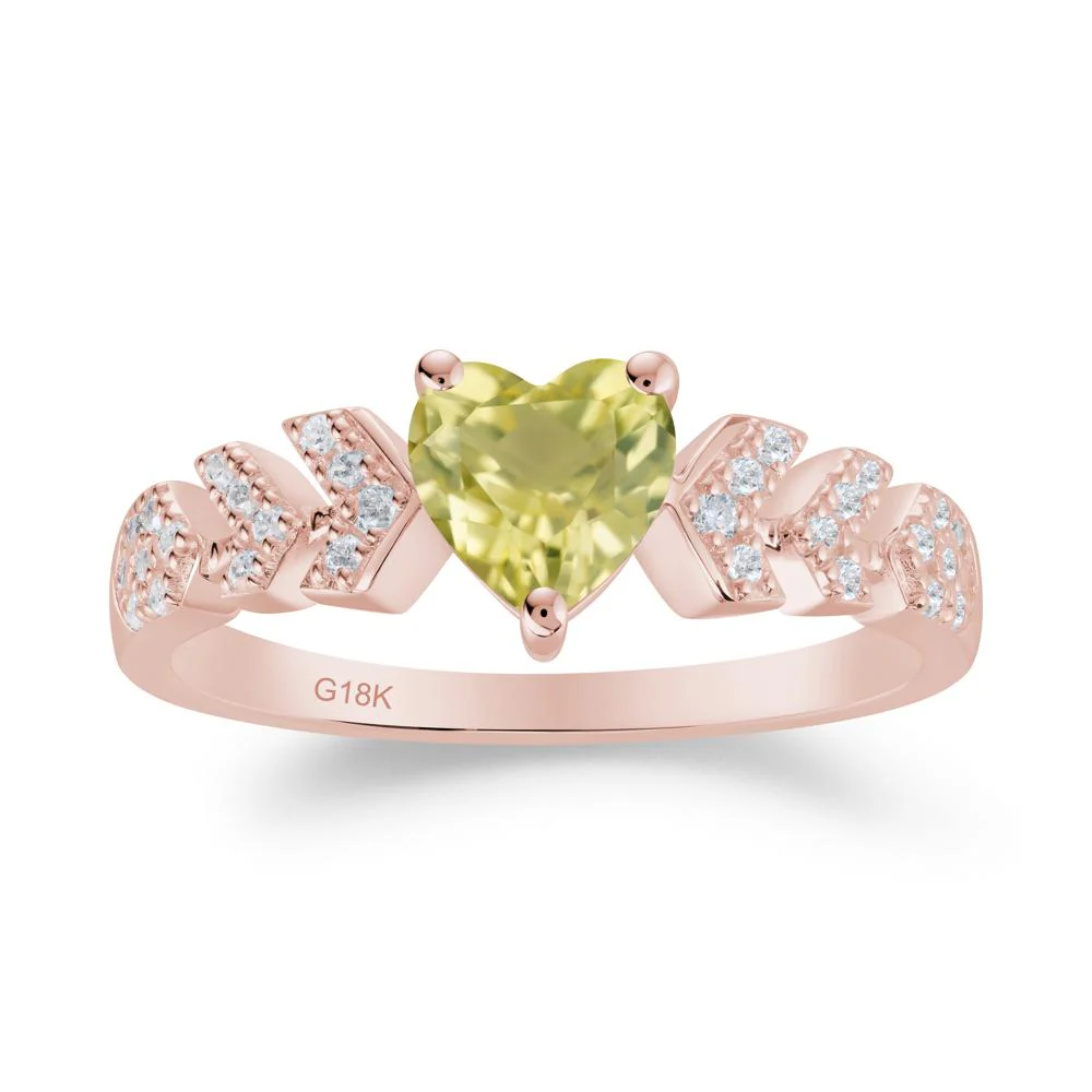 Cupid Inspired Heart Lemon Quartz Wedding Ring - Image 5