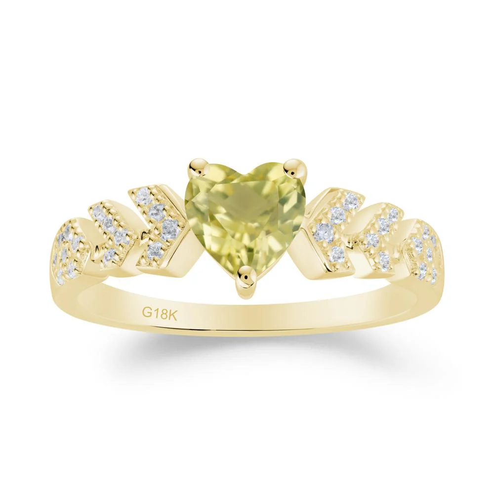 Cupid Inspired Heart Lemon Quartz Wedding Ring - Image 7