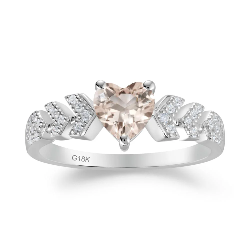 Cupid Inspired Heart Morganite Wedding Ring - Image 2