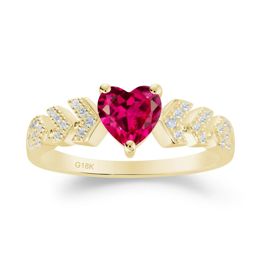 Cupid Inspired Heart Ruby Wedding Ring - Image 3