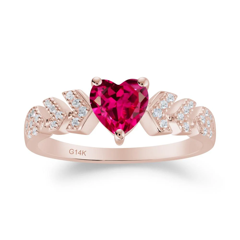 Cupid Inspired Heart Ruby Wedding Ring - Image 4