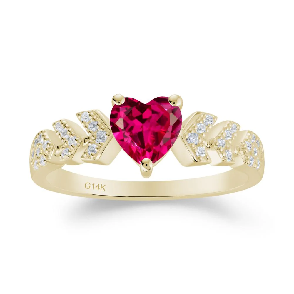 Cupid Inspired Heart Ruby Wedding Ring - Image 5