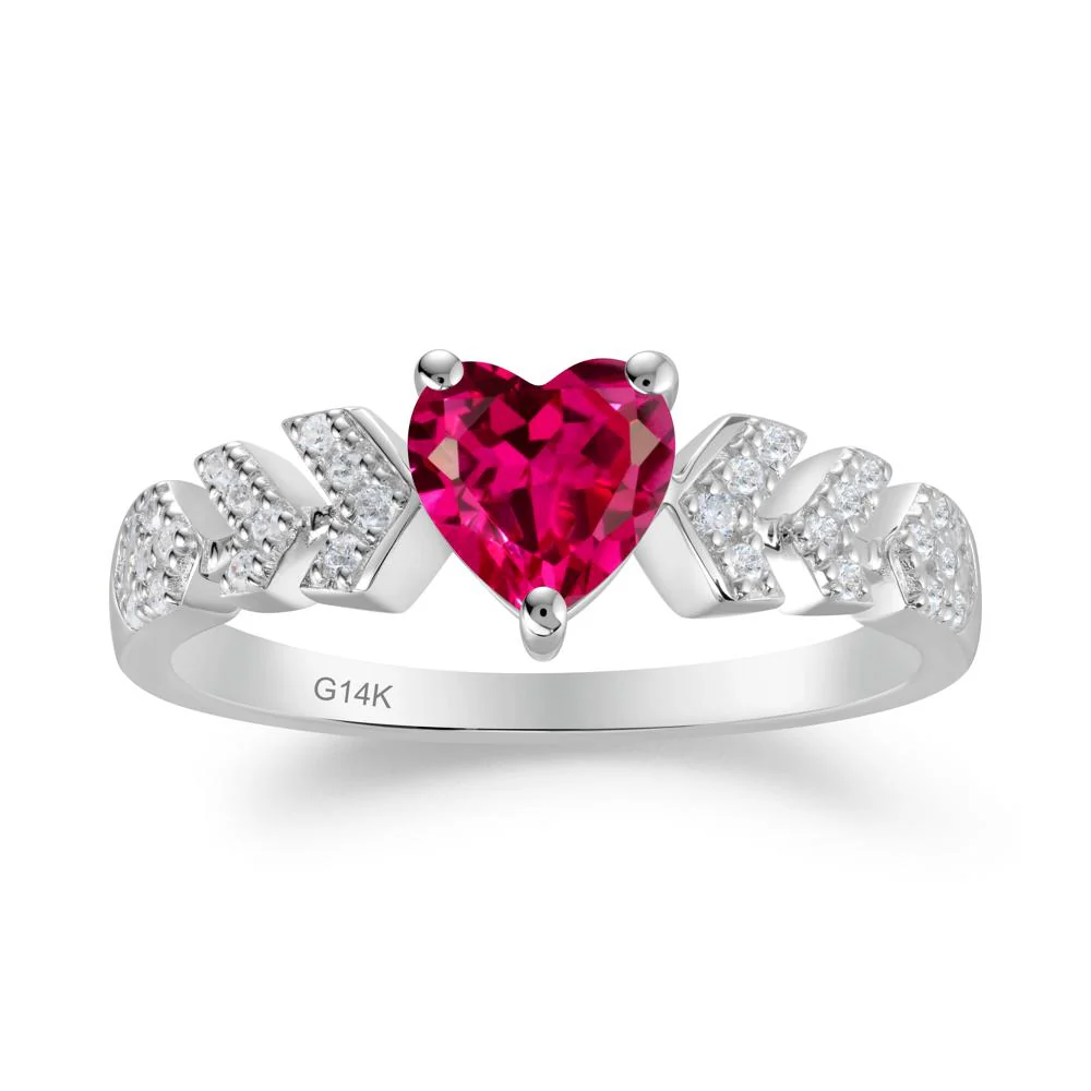 Cupid Inspired Heart Ruby Wedding Ring - Image 7
