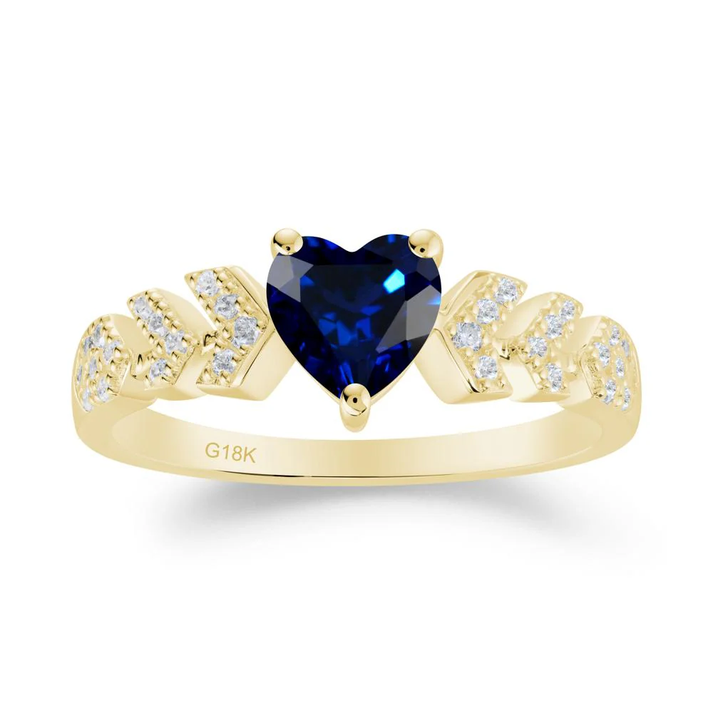 Cupid Inspired Heart Sapphire Wedding Ring - Image 7
