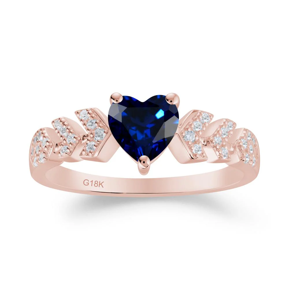 Cupid Inspired Heart Sapphire Wedding Ring - Image 9