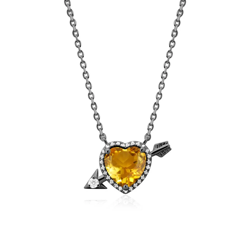 Cupid's Arrow Heart Shaped Citrine Necklace - Image 7