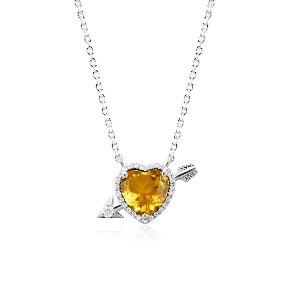 Cupid's Arrow Heart Shaped Citrine Necklace - Image 9