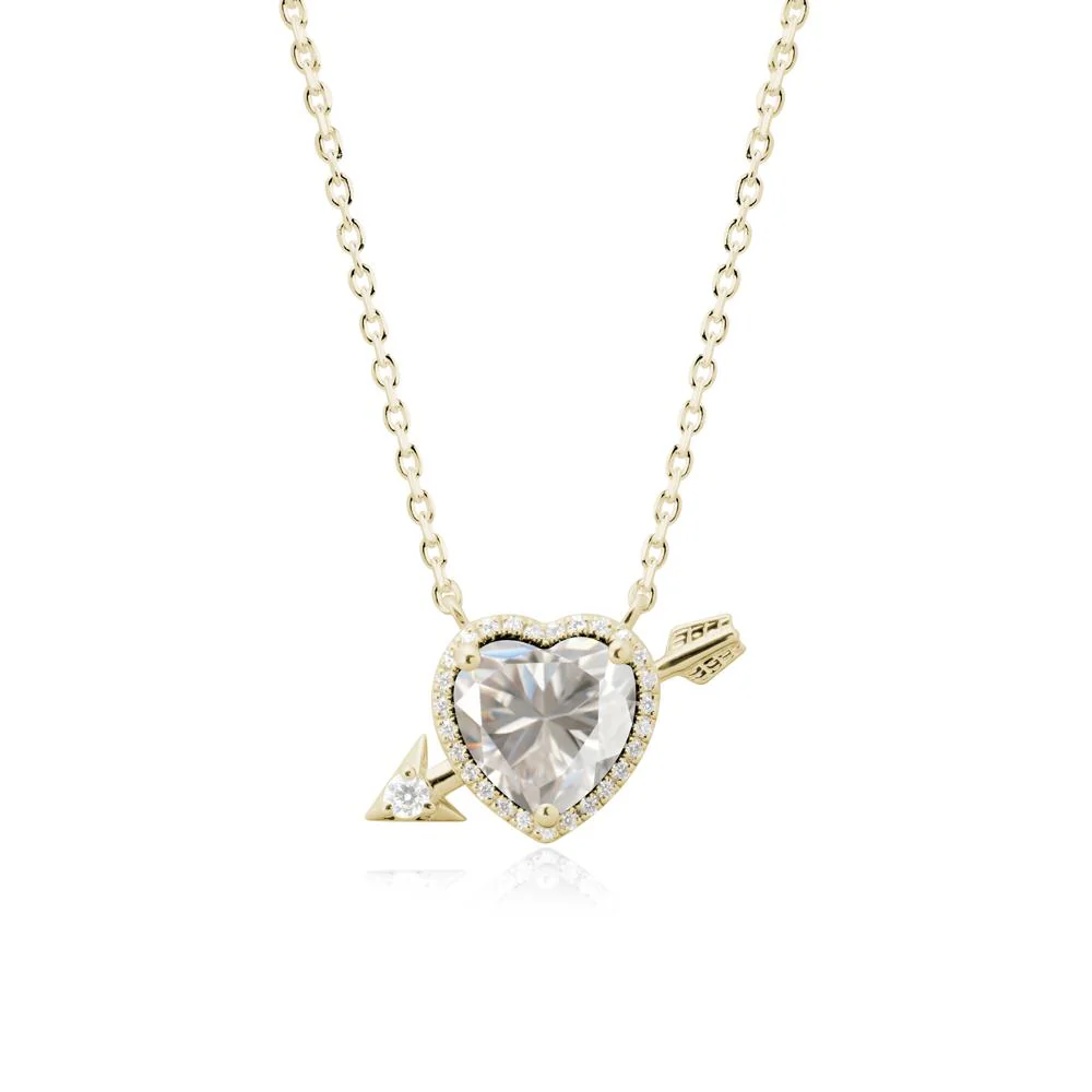 Cupid's Arrow Heart Shaped Moissanite Necklace - Image 3