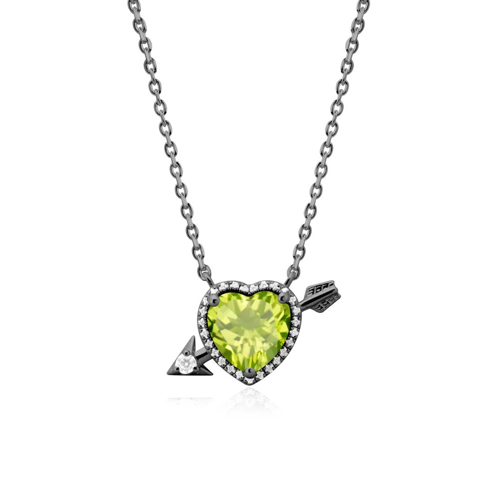 Cupid's Arrow Heart Shaped Peridot Necklace - Image 7