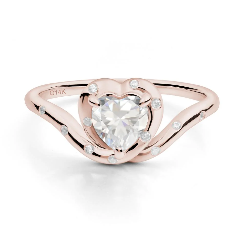Curved Shank Heart-Shaped Cubic Zirconia Ring - Image 2