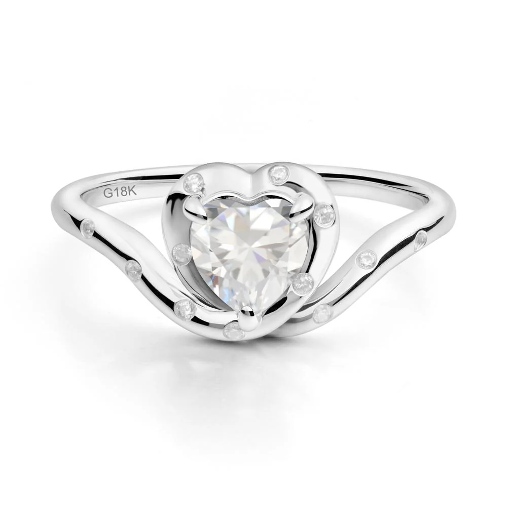 Curved Shank Heart-Shaped Cubic Zirconia Ring - Image 6