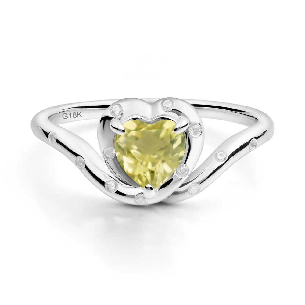 Curved Shank Heart-Shaped Lemon Quartz Ring - Image 8