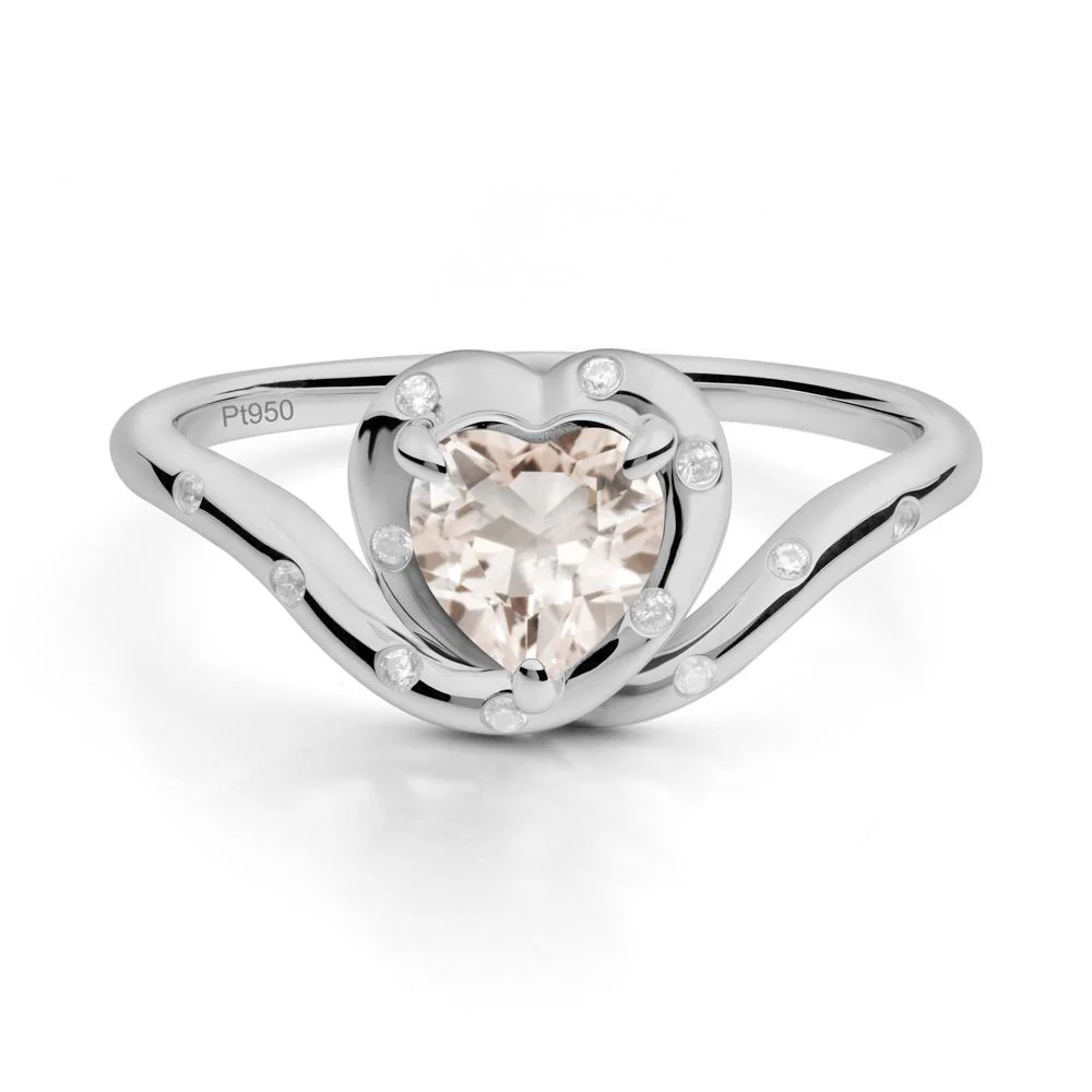 Curved Shank Heart-Shaped Morganite Ring - Image 8