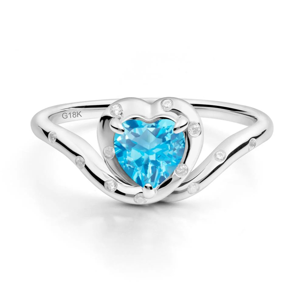 Curved Shank Heart-Shaped Swiss Blue Topaz Ring - Image 4