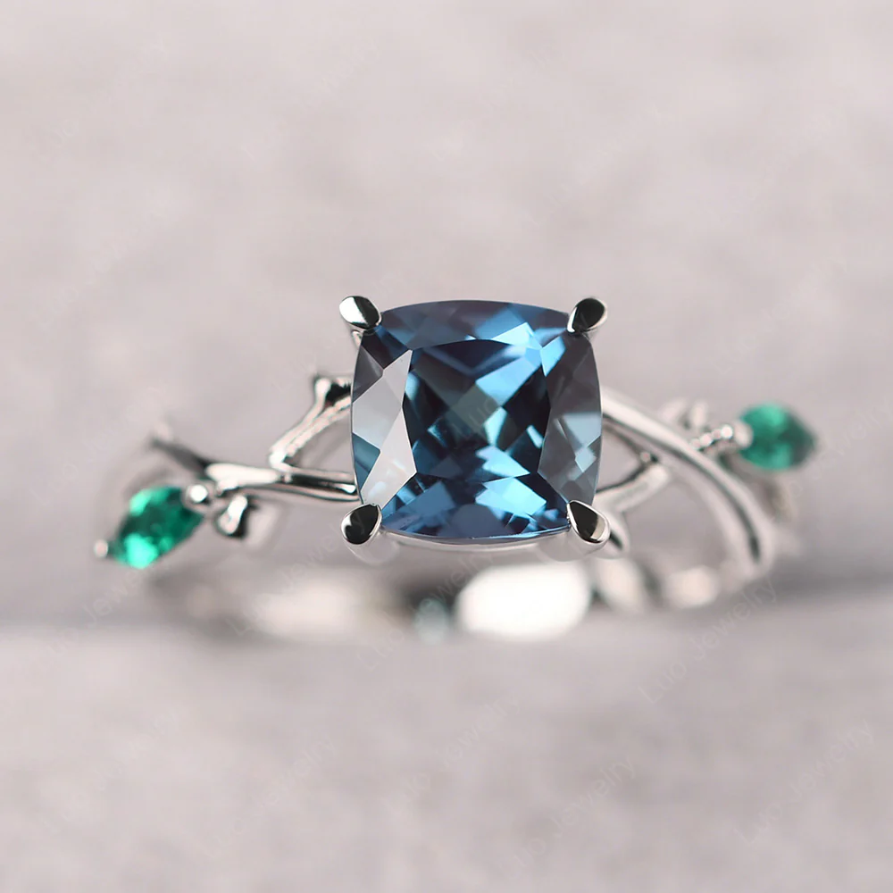 Willow Cushion Cut Alexandrite Ring