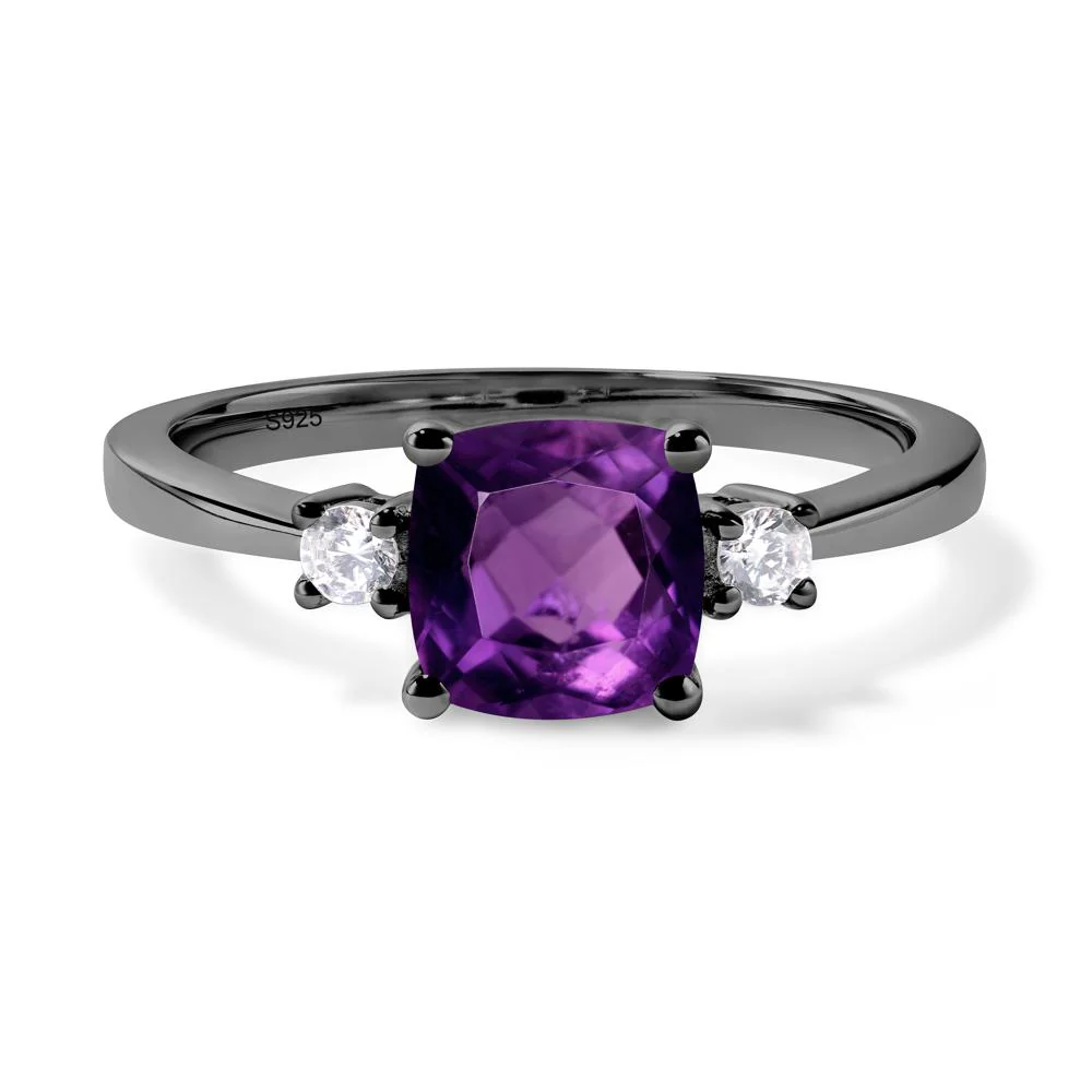 Cushion Cut Amethyst Trilogy Ring - Image 3