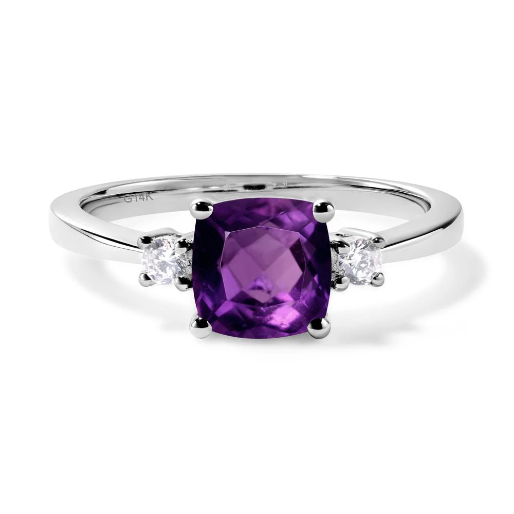 Cushion Cut Amethyst Trilogy Ring - Image 4